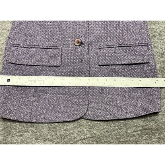Hillard & Hanson Coat Women’s 4 Purple Tweed Wool Preppy Classic Workcore - Picture 10 of 11